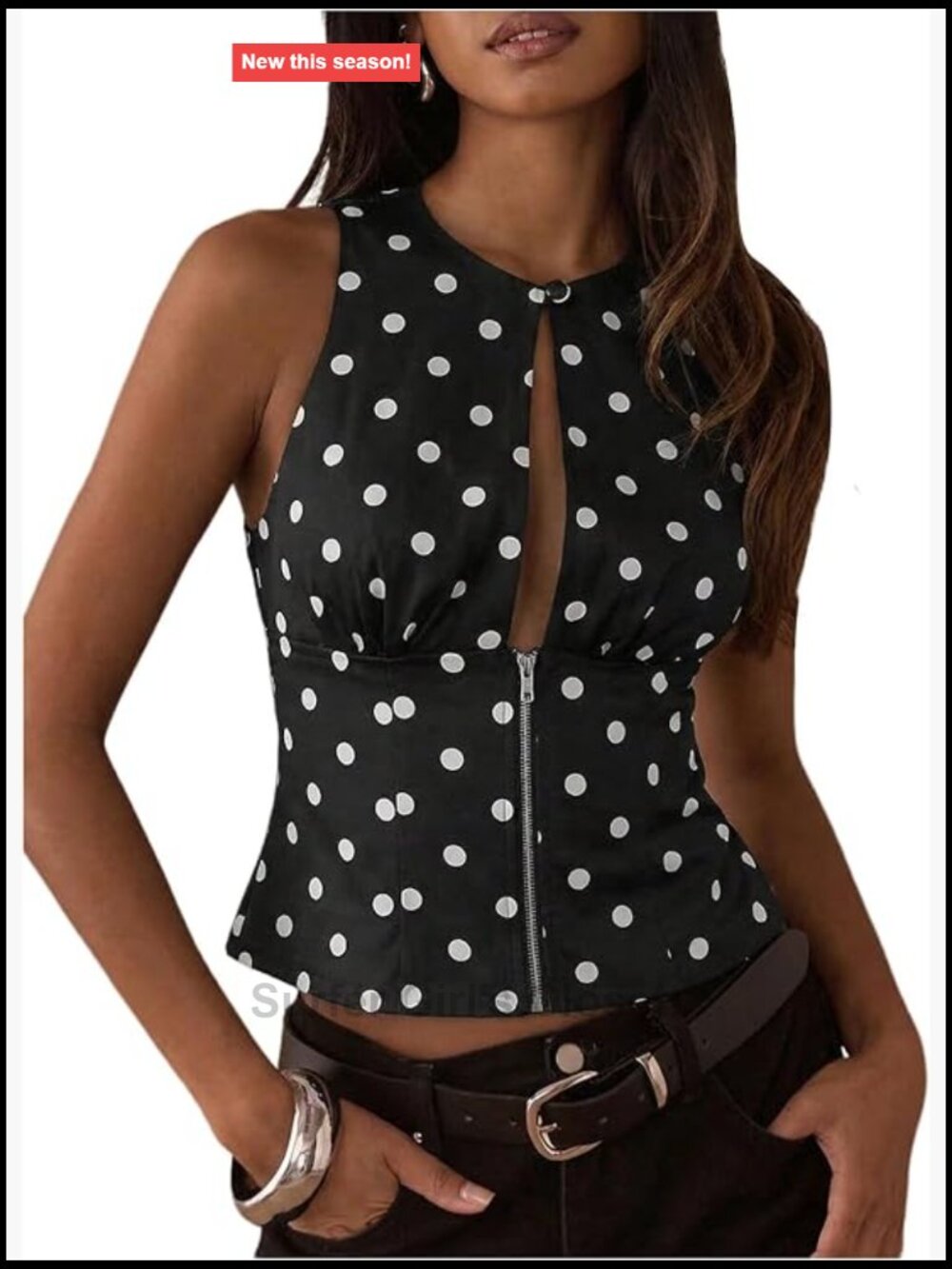 Women's Striped Cutout Tank Top Sleeveless Dressy Blouse